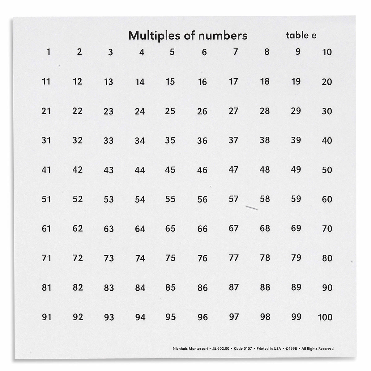 Multiples Of Numbers Tables – MontessoriMaterialsAustralia